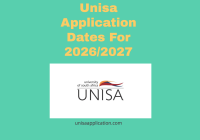 Unisa Application Dates For 2026/2027