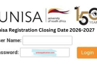 Unisa Registration Closing Date 2026-2027
