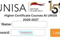 Higher Certificate Courses At UNISA 2026-2027