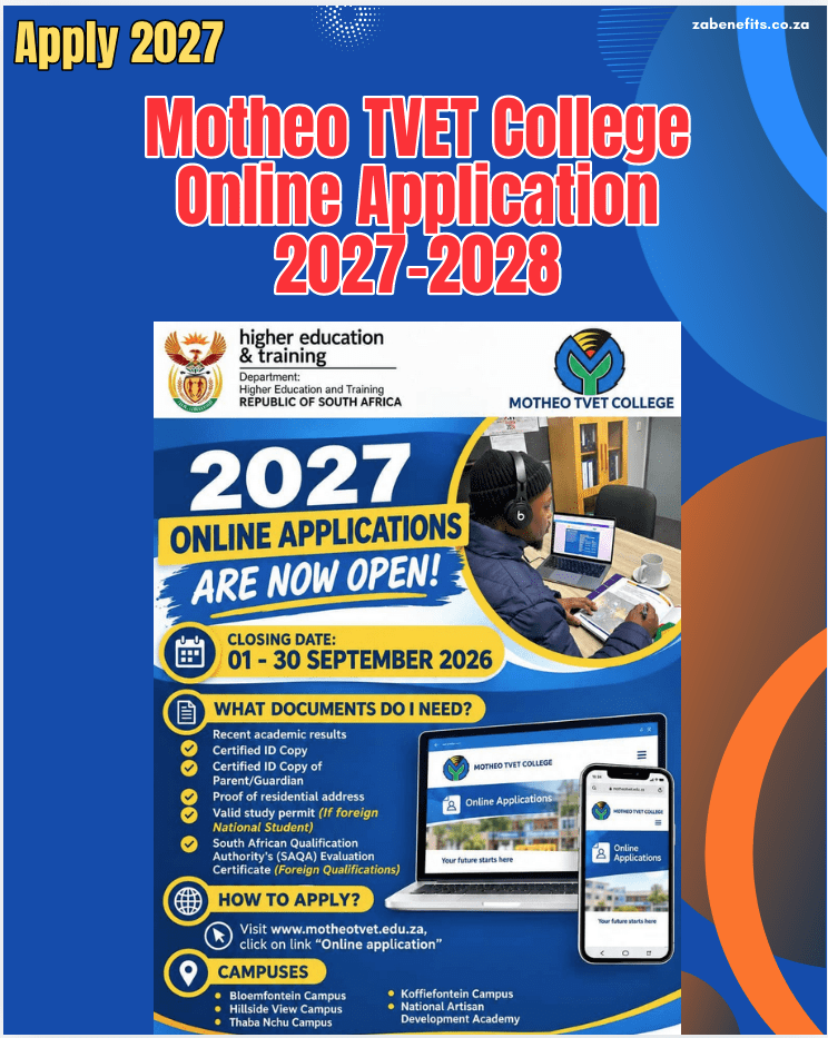 Motheo TVET College Online Application 2027-2028
